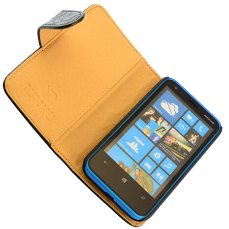 Bestcases Vintage Zwart Bookstyle Cover Hoesje voor Nokia Lumia 620