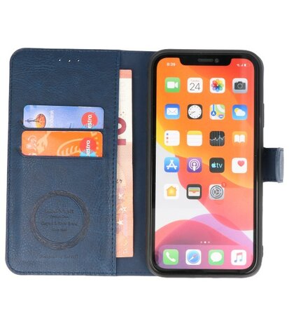 Luxe Portemonnee Hoesje voor iPhone 11 Pro Max Navy