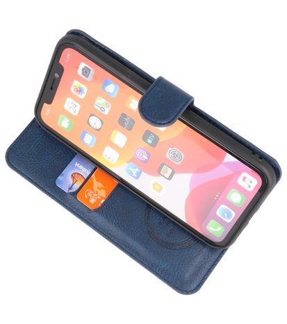 Luxe Portemonnee Hoesje voor iPhone 11 Pro Max Navy