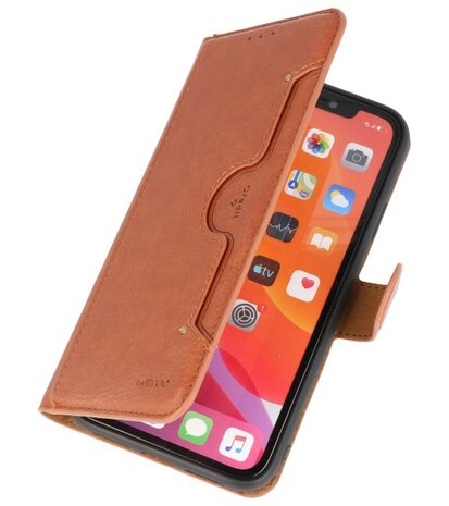 Luxe Portemonnee Hoesje voor iPhone 11 Pro Max Bruin