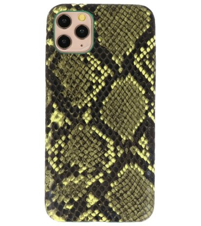 Slang Design Back Cover voor iPhone 11 Pro Max Donker Groen