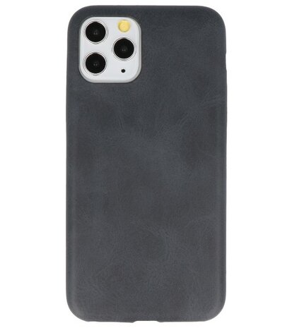 Leder Design Back Cover voor iPhone 11 Pro Zwart