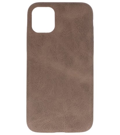 Leder Design Back Cover voor iPhone 11 Pro Donker Bruin