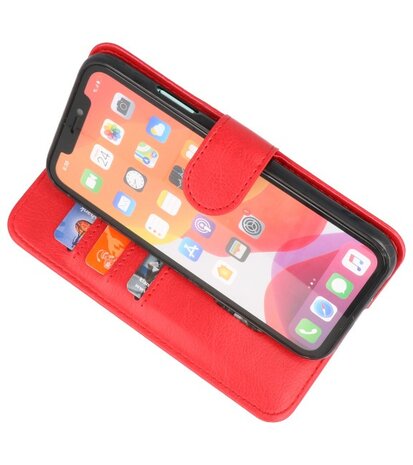 Bookstyle Wallet Cases Hoes voor iPhone 11 Pro Max Rood