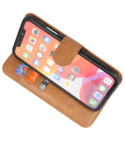 Bookstyle Wallet Cases Hoes voor iPhone 11 Pro Bruin