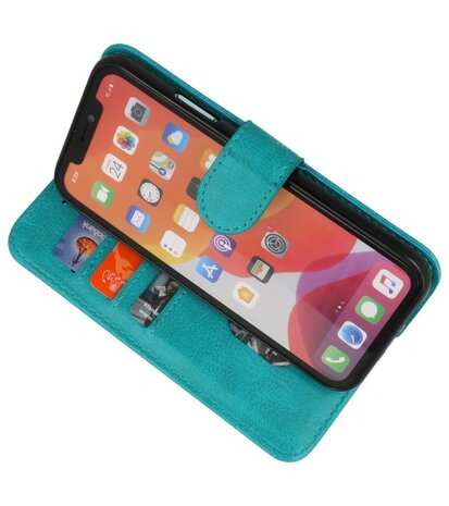 Bookstyle Wallet Cases Hoes voor iPhone 11 Pro Groen