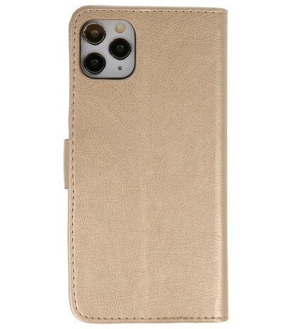 Bookstyle Wallet Cases Hoes voor iPhone 11 Pro Goud