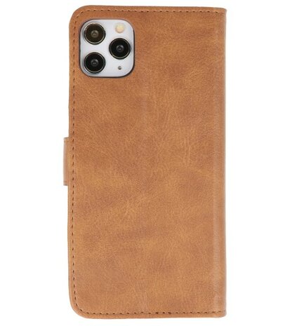 Bookstyle Wallet Cases Hoes voor iPhone 11 Pro Bruin