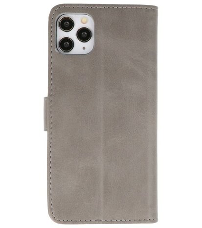 Bookstyle Wallet Cases Hoes voor iPhone 11 Pro Grijs