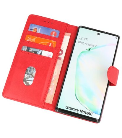 Bookstyle Wallet Cases Hoes voor Samsung Galaxy Note 10 Rood