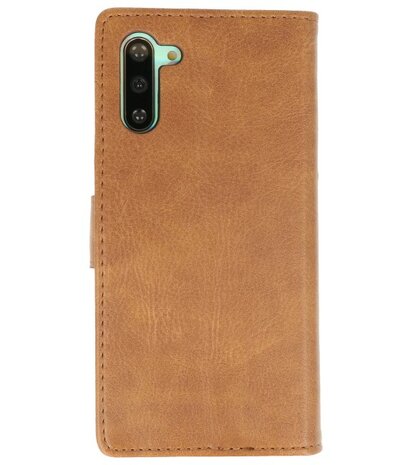 Bookstyle Wallet Cases Hoes voor Samsung Galaxy Note 10 Bruin