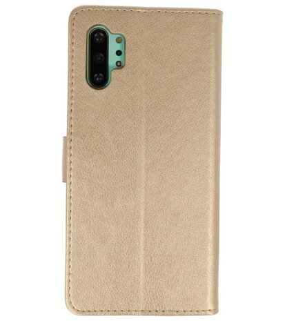 Bookstyle Wallet Cases Hoes voor Samsung Galaxy Note 10 Plus Goud