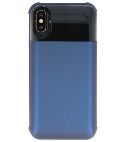 Battery Power Bank + Back Case voor iPhone X / Xs Blauw