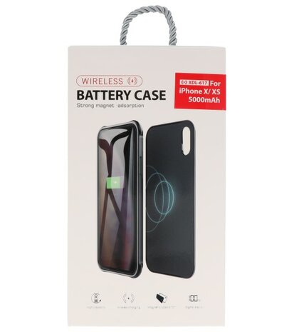 Battery Power Bank + Back Case voor iPhone X / Xs Rood