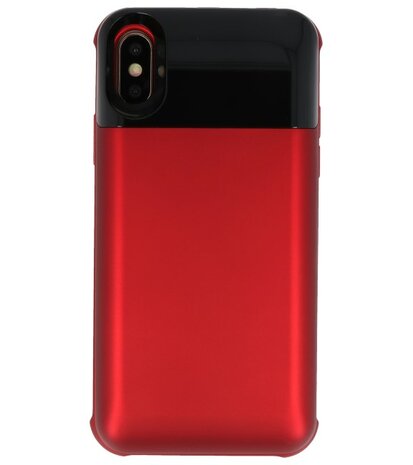 Battery Power Bank + Back Case voor iPhone Xs Max Rood