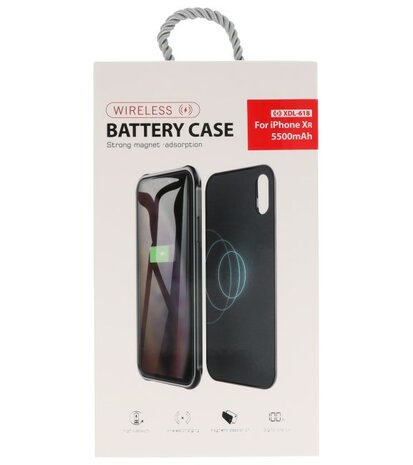 Battery Power Bank + Back Case voor iPhone XR Blauw