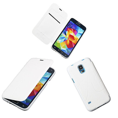 Bestcases Wit TPU Book Case Flip Cover Motief Hoesje Samsung Galaxy S5