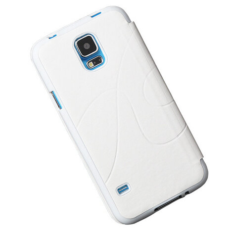Bestcases Wit TPU Book Case Flip Cover Motief Hoesje voor Samsung Galaxy S5