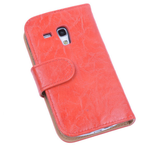 Bestcases Vintage Oranje Book Cover Hoesje voor Samsung Galaxy S3 Mini i8190