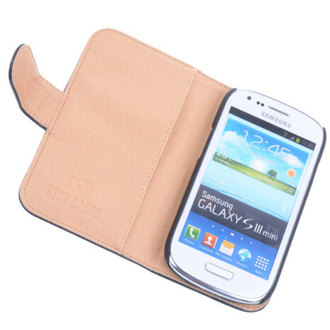 Bestcases Vintage Zwart Book Cover Hoesje voor Samsung Galaxy S3 Mini i8190