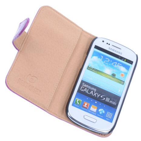 Bestcases Vintage Pink Book Cover Hoesje voor Samsung Galaxy S3 Mini i8190