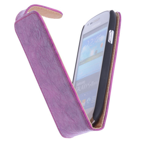 Bestcases Vintage Pink Flipcase Hoesje voor Samsung Galaxy S3 Mini i8190