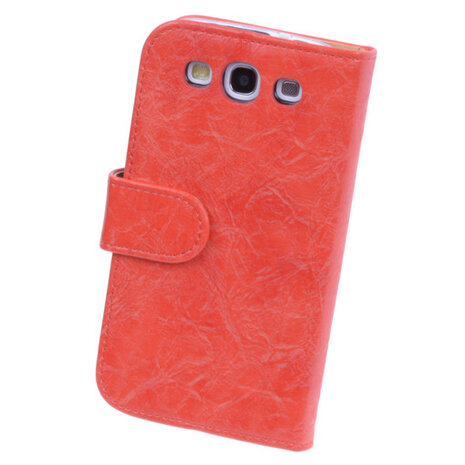 Bestcases Vintage Oranje Book Cover Hoesje voor Samsung Galaxy S3 i9300