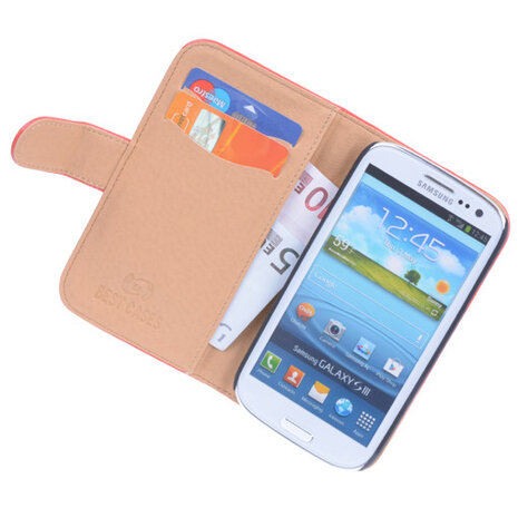 Bestcases Vintage Oranje Book Cover Hoesje voor Samsung Galaxy S3 i9300