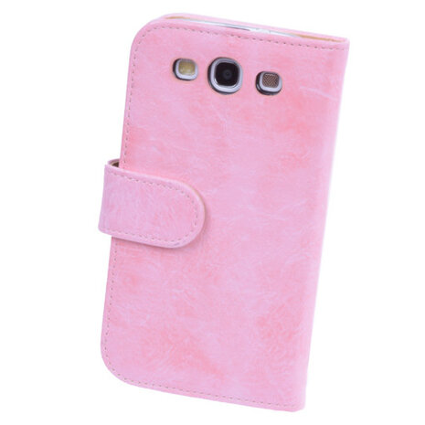 Bestcases Vintage Light Pink Book Cover Hoesje voor Samsung Galaxy S3 i9300