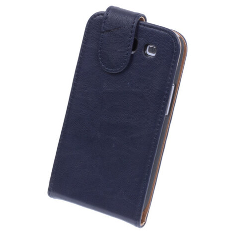 BestCases Navy Blue Luxe Kreukelleer Flipcase Hoesje voor Samsung Galaxy S3