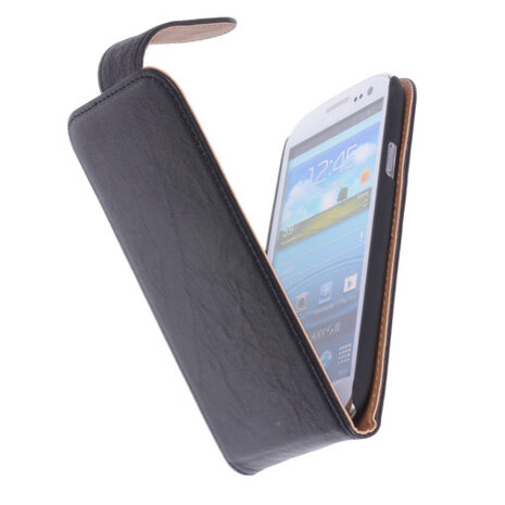 BestCases Luxe Kreukelleer Flipcase Hoesje voor Samsung Galaxy S3 Zwart