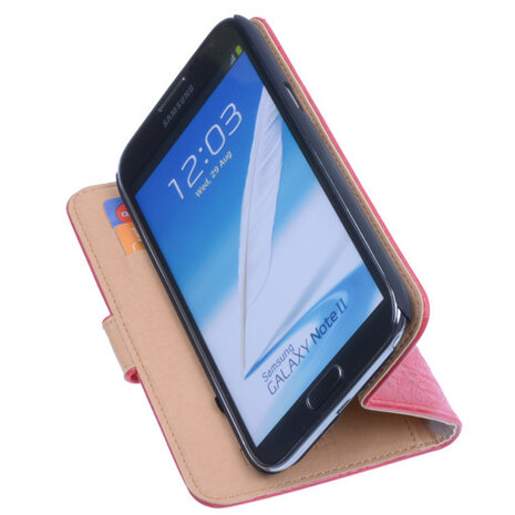 Bestcases Vintage Rood Book Cover Hoesje voor Samsung Galaxy Note 2