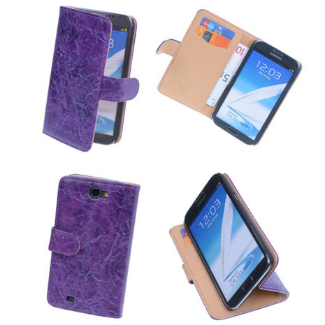 Bestcases Vintage Lila Book Cover Samsung Galaxy Note 2
