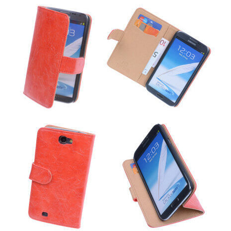 Bestcases Vintage Oranje Book Cover Samsung Galaxy Note 2