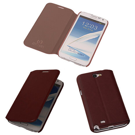 Bestcases Garnet Rood Map Case Book Cover Hoesje Samsung Galaxy Note 2