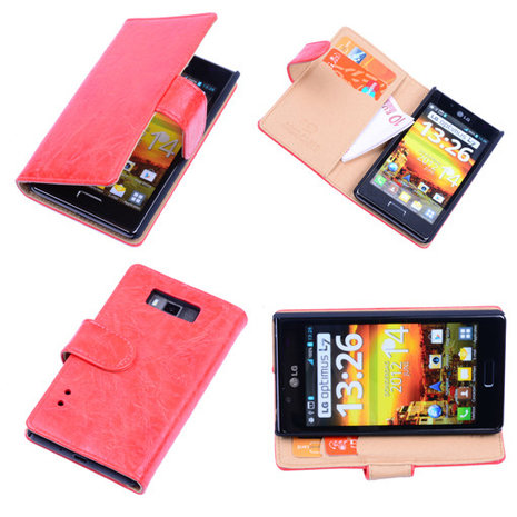 Bestcases Vintage Oranje Book Cover LG Optimus L7 P700