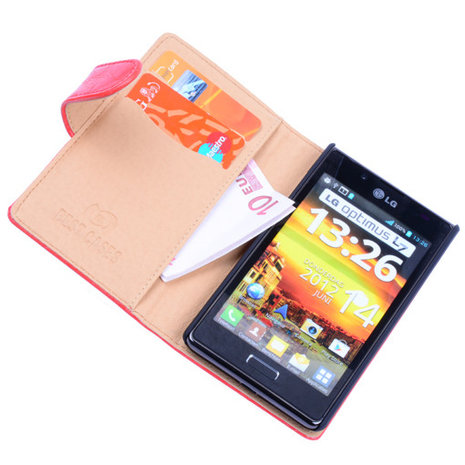 Bestcases Vintage Oranje Book Cover Hoesje voor LG Optimus L7 P700