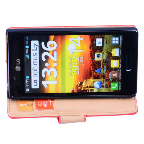 Bestcases Vintage Oranje Book Cover Hoesje voor LG Optimus L7 P700