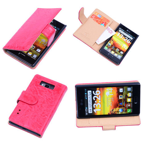 Bestcases Vintage Rood Book Cover LG Optimus L7 P700