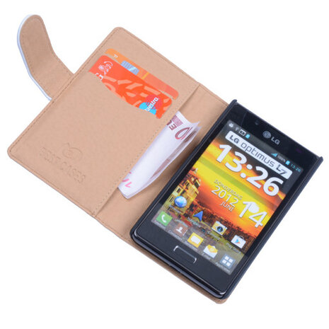 Bestcases Vintage Wit Book Cover Hoesje voor LG Optimus L7 P700