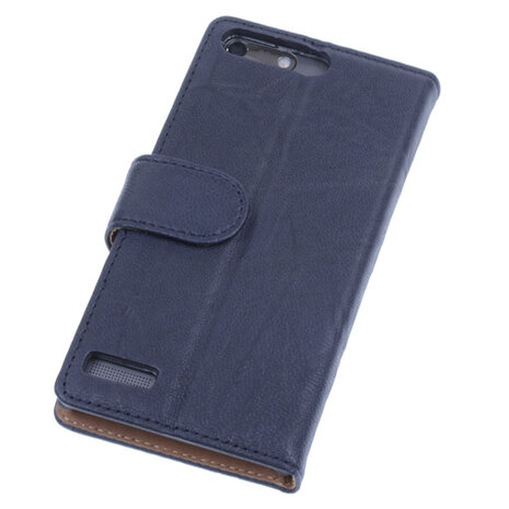 BestCases Zwart Luxe Echt Lederen Booktype Hoesje voor Huawei Ascend G6