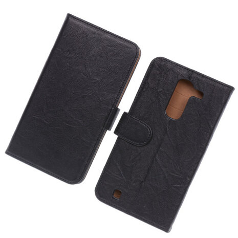BestCases Zwart Luxe Echt Lederen Booktype Hoesje voor LG G Pro 2
