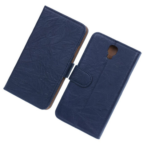 BestCases Navy Blue Echt Leer Booktype Hoesje voor Samsung Galaxy Note 3 Neo