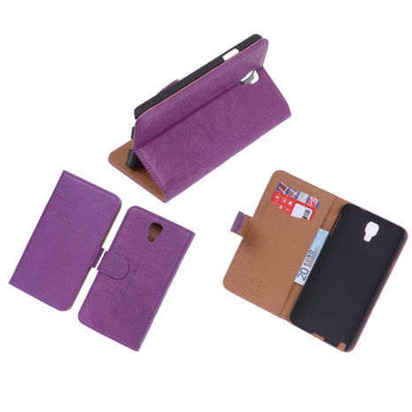 BestCases Lila Echt Leer Booktype Samsung Galaxy Note 3 Neo 