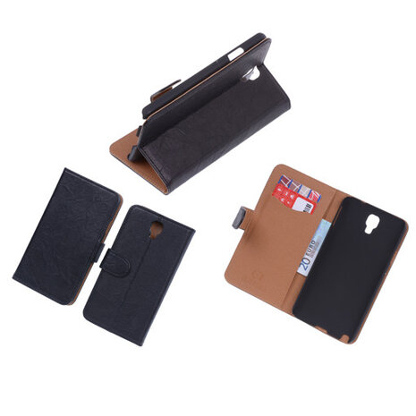 BestCases Zwart Echt Leer Booktype Samsung Galaxy Note 3 Neo 