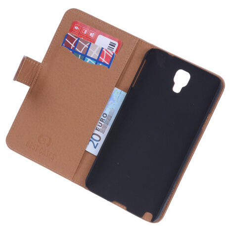 BestCases Bruin Echt Leer Booktype Hoesje voor Samsung Galaxy Note 3 Neo