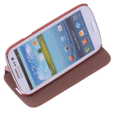 Bestcases Bruin Map Case Book Cover Hoesje voor Samsung Galaxy S3
