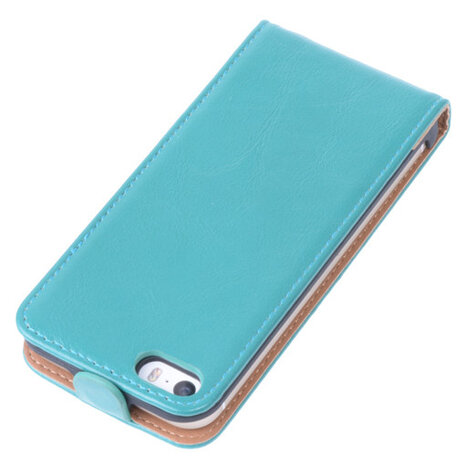 Bestcases Groen Antiek Flip Case Hoesje voor Apple iPhone 5 5S