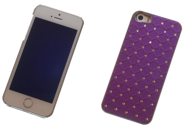 Backcover Purple Met Strass-Steentjes Hoesje Apple iPhone 5 / 5s