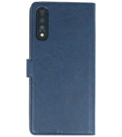 Luxe Portemonnee Hoesje voor Samsung Galaxy A70 Navy